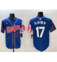 Men Los Angeles Dodgers 17 Shohei Ohtani Royal Limited Stitched Baseball Jersey