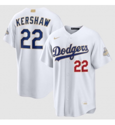 Men Los Angeles Dodgers Clayton Kershaw Nike White 2026 Gold Collection Stadium Jersey