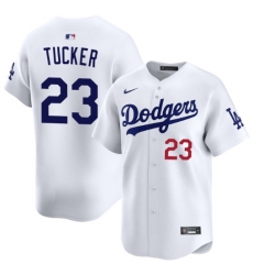Men Los Angeles Dodgers Kyle Tucker #23 White Stitched Flex Base Baseball Jersey