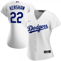 Los Angeles Dodgers 22 Clayton Kershaw Nike Women Home 2020 MLB Player Jersey White Los Angeles Dodgers 22 Clayton Kershaw Nike Women Home 2020 MLB Player Jersey White