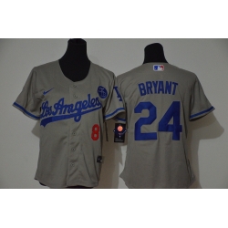 Los Angeles Dodgers 8 24 Kobe Bryant Women Nike Grey Cool Base 2020 KB Patch MLB Jersey Los Angeles Dodgers 8 24 Kobe Bryant Women Nike Grey Cool Base 2020 KB Patch MLB Jersey