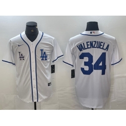 MEN Los Angeles Dodgers 34 Toro Valenzuela White Stitched Jersey MEN Los Angeles Dodgers 34 Toro Valenzuela White Stitched Jersey