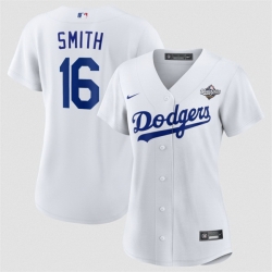Women Los Angeles Dodgers 16 Will Smith White 2025 World Series Home Cool Base Stitched Baseball Jersey  Women Los Angeles Dodgers 16 Will Smith White 2025 World Series Home Cool Base Stitched Baseball Jersey