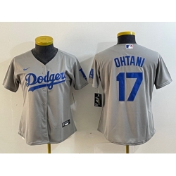 Women Los Angeles Dodgers 17 Shohei Ohtani Grey Stitched Jersey 28Run Small 29 Women Los Angeles Dodgers 17 Shohei Ohtani Grey Stitched Jersey 28Run Small 29
