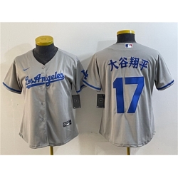 Women Los Angeles Dodgers 17  Shohei Ohtani Grey Stitched Jersey  2 Women Los Angeles Dodgers 17  Shohei Ohtani Grey Stitched Jersey  2