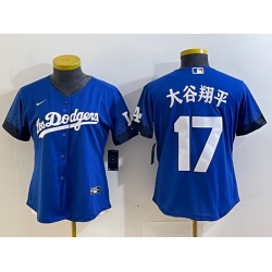 Women Los Angeles Dodgers 17  Shohei Ohtani Royal City Connect Stitched Jersey  Women Los Angeles Dodgers 17  Shohei Ohtani Royal City Connect Stitched Jersey