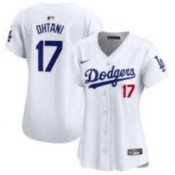 Women Los Angeles Dodgers 17 Shohei Ohtani White Blue Vin Patch Cool Base Stitched Baseball Jersey Women Los Angeles Dodgers 17 Shohei Ohtani White Blue Vin Patch Cool Base Stitched Baseball Jersey