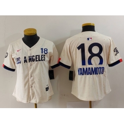 Women Los Angeles Dodgers 18 Yoshinobu Yamamoto Cream Stitched Jersey 8 Women Los Angeles Dodgers 18 Yoshinobu Yamamoto Cream Stitched Jersey 8