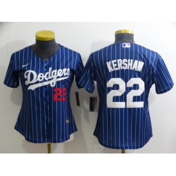 Women Los Angeles Dodgers 22 Clayton Kershaw Blue Stitched Baseball Jersey  Women Los Angeles Dodgers 22 Clayton Kershaw Blue Stitched Baseball Jersey