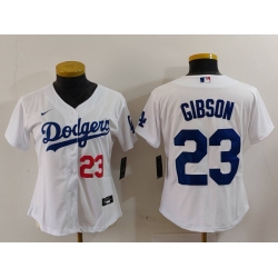 Women Los Angeles Dodgers 23 Kirk Gibson White Stitched Jersey 1 Women Los Angeles Dodgers 23 Kirk Gibson White Stitched Jersey 1