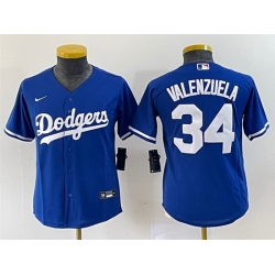 Women Los Angeles Dodgers 34 Toro Valenzuela Royal Stitched Jersey  Run Small Women Los Angeles Dodgers 34 Toro Valenzuela Royal Stitched Jersey  Run Small