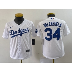 Women Los Angeles Dodgers 34 Toro Valenzuela White Stitched Jersey  Run Small Women Los Angeles Dodgers 34 Toro Valenzuela White Stitched Jersey  Run Small