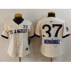 Women Los Angeles Dodgers 37 Teoscar Hern E1ndez Cream 2024 City Connect Limited Stitched Jersey Women Los Angeles Dodgers 37 Teoscar Hern E1ndez Cream 2024 City Connect Limited Stitched Jersey