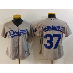 Women Los Angeles Dodgers 37 Teoscar Hern E1ndez Grey Stitched Jersey Women Los Angeles Dodgers 37 Teoscar Hern E1ndez Grey Stitched Jersey