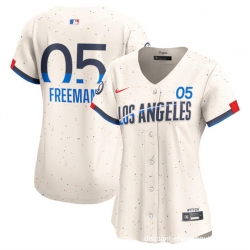 Women Los Angeles Dodgers 5 Freddie Freeman Cream 2024 City Connect Limited Stitched Jersey Women Los Angeles Dodgers 5 Freddie Freeman Cream 2024 City Connect Limited Stitched Jersey