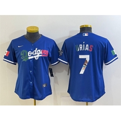 Women Los Angeles Dodgers 7 Julio Urias Royal Mexico Cool Base Stitched Jersey S Women Los Angeles Dodgers 7 Julio Urias Royal Mexico Cool Base Stitched Jersey S