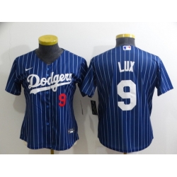 Women Los Angeles Dodgers 9 Gavin Lux Blue Stitched Baseball Jersey  Women Los Angeles Dodgers 9 Gavin Lux Blue Stitched Baseball Jersey