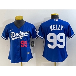 Women Los Angeles Dodgers 99 Joe Kelly Blue With Patch Stitched Jersey Women Los Angeles Dodgers 99 Joe Kelly Blue With Patch Stitched Jersey