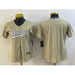 Women Los Angeles Dodgers Blank Cream Stitched Jersey Women Los Angeles Dodgers Blank Cream Stitched Jersey