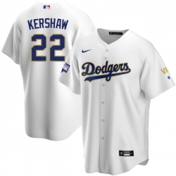 Women Los Angeles Dodgers Clayton Kershaw 22 Championship Gold Trim White Limited All Stitched Cool Base Jersey Women Los Angeles Dodgers Clayton Kershaw 22 Championship Gold Trim White Limited All Stitched Cool Base Jersey