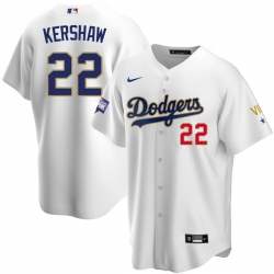 Women Los Angeles Dodgers Clayton Kershaw 22 Championship Gold Trim White Limited All Stitched Flex Base Jersey Women Los Angeles Dodgers Clayton Kershaw 22 Championship Gold Trim White Limited All Stitched Flex Base Jersey