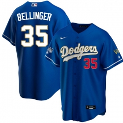 Women Los Angeles Dodgers Cody Bellinger 35 Championship Gold Trim Blue Limited All Stitched Flex Base Jersey Women Los Angeles Dodgers Cody Bellinger 35 Championship Gold Trim Blue Limited All Stitched Flex Base Jersey