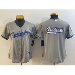 Women Los Angeles Dodgers Grey Team Big Logo Stitched Jersey 1 Women Los Angeles Dodgers Grey Team Big Logo Stitched Jersey 1