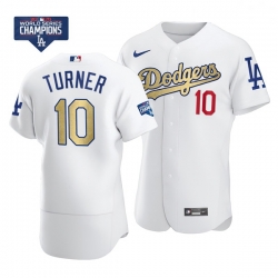 Women Los Angeles Dodgers Justin Turner 10 Gold Program White Flex Base Stitched Jersey Women Los Angeles Dodgers Justin Turner 10 Gold Program White Flex Base Stitched Jersey