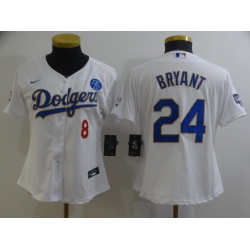 Women Los Angeles Dodgers Kobe Bryant 8 24 Championship Gold Trim White Limited All Stitched Flex Base Jersey Women Los Angeles Dodgers Kobe Bryant 8 24 Championship Gold Trim White Limited All Stitched Flex Base Jersey