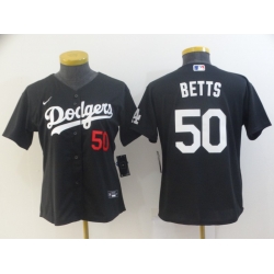 Women Los Angeles Dodgers Mookie Betts 50 Black Flex Base Stitched MLB Jersey Women Los Angeles Dodgers Mookie Betts 50 Black Flex Base Stitched MLB Jersey