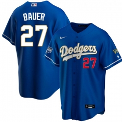Women Los Angeles Dodgers Trevor Bauer 27 Championship Gold Trim Blue Limited All Stitched Flex Base Jersey Women Los Angeles Dodgers Trevor Bauer 27 Championship Gold Trim Blue Limited All Stitched Flex Base Jersey