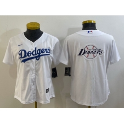 Women Los Angeles Dodgers White Team Big Logo Stitched Jersey Women Los Angeles Dodgers White Team Big Logo Stitched Jersey