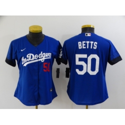 Women Nike Los Angeles Dodgers #50 Mookie Betts Blue Elite City Player Jersey Women Nike Los Angeles Dodgers #50 Mookie Betts Blue Elite City Player Jersey