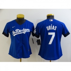 Women's Los Angeles Dodgers #7 Julio Urias Blue City Player Jersey Women's Los Angeles Dodgers #7 Julio Urias Blue City Player Jersey