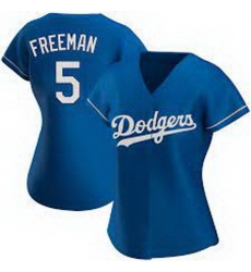 Women's Nike Los Angeles Dodgers #5 Freddie Freeman Blue Cool Base Jersey