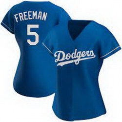 Women's Nike Los Angeles Dodgers #5 Freddie Freeman Blue Cool Base Jersey Women's Nike Los Angeles Dodgers #5 Freddie Freeman Blue Cool Base Jersey