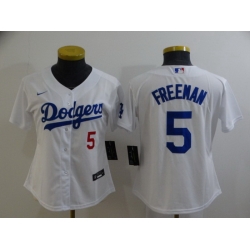Women's Nike Los Angeles Dodgers #5 Freddie Freeman White City Player Jersey Women's Nike Los Angeles Dodgers #5 Freddie Freeman White City Player Jersey