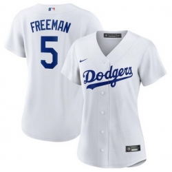 Women's Nike Los Angeles Dodgers #5 Freddie Freeman White MLB Jersey Women's Nike Los Angeles Dodgers #5 Freddie Freeman White MLB Jersey