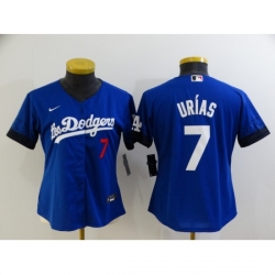 Women's Nike Los Angeles Dodgers #7 Julio Urias Blue City Player Jersey Women's Nike Los Angeles Dodgers #7 Julio Urias Blue City Player Jersey