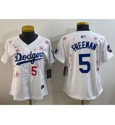 Youth Los Angeles Dodgers 5 Freddie Freeman White 2025 Tokyo Series Limited Stitched Baseball Jersey