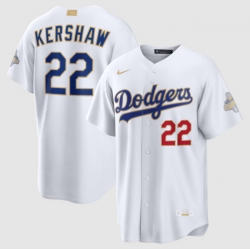 Youth Los Angeles Dodgers Clayton Kershaw Nike White 2026 Gold Collection Stadium Jersey