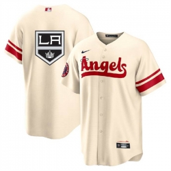 Men Los Angeles Angels  26 Kings Cream Cool Base Stitched Jersey