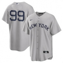 Men Nike New York Yankees 99 Aaron Judge Gray Cooperstown Collection Home Stitched Baseball Jersey No Name