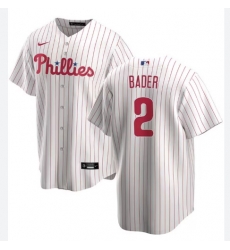 Men Philadelphia Phillies Harrison Bader #2 White Home Limited Stitched Jersey