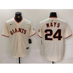 Men San Francisco Giants 24 Willie Mays Cream 2024 Home Limited Stitched Baseball Jersey