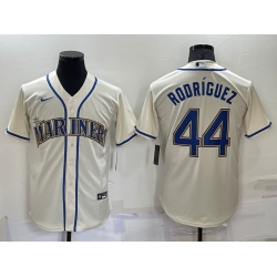 Men Seattle Mariners 44 Julio Rodriguez Cream Cool Base Stitched Jersey 5