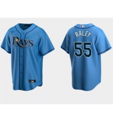 Men Tampa Bay Rays 55 Luke Raley Light Blue Cool Base Stitched Baseball Jersey