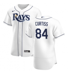 Men Tampa Bay Rays 84 John Curtiss Men Nike White Home 2020 Flex Base Player MLB Jersey