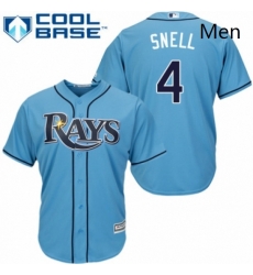 Mens Majestic Tampa Bay Rays 4 Blake Snell Replica Light Blue Alternate 2 Cool Base MLB Jersey 