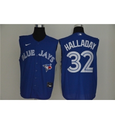 Blue Jays 32 Roy Halladay Royal Nike Cool Base Sleeveless Jersey